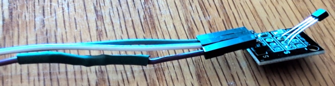Hall effect sensor with inline resistor and shielded cable