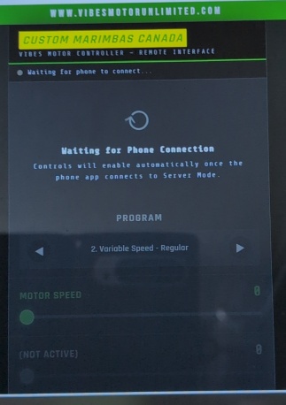VMU server control web interface